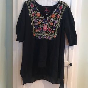 Johnny Was Black Embroidered tunic.